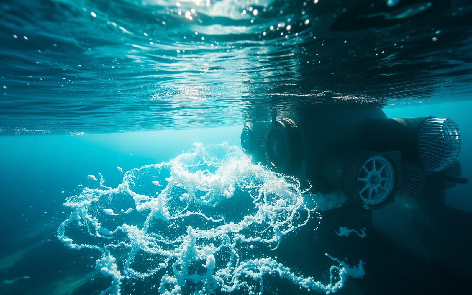 Underwater tidal turbines generating electricity